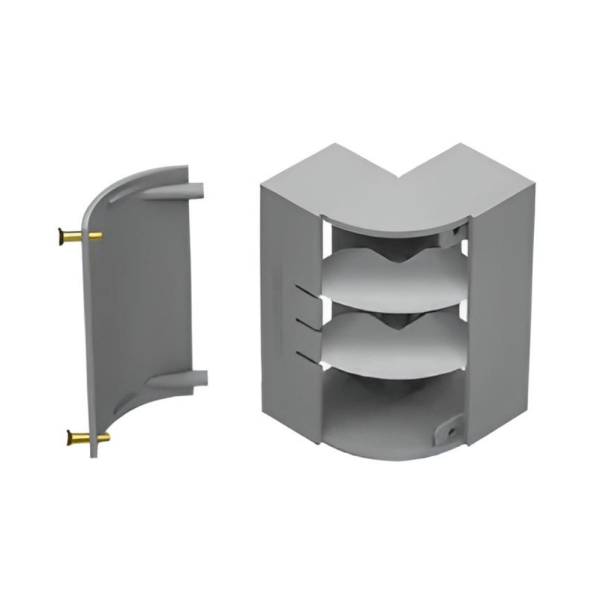 Encontraproduto.com.br - Curva Vertical Alumínio 90° Injetado Prf25 Cinza Externa Dt-37130.00 105155 Dutotec