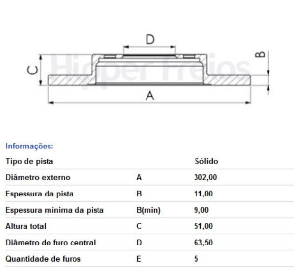 Disco Freio - Hipper Freios - HF15J