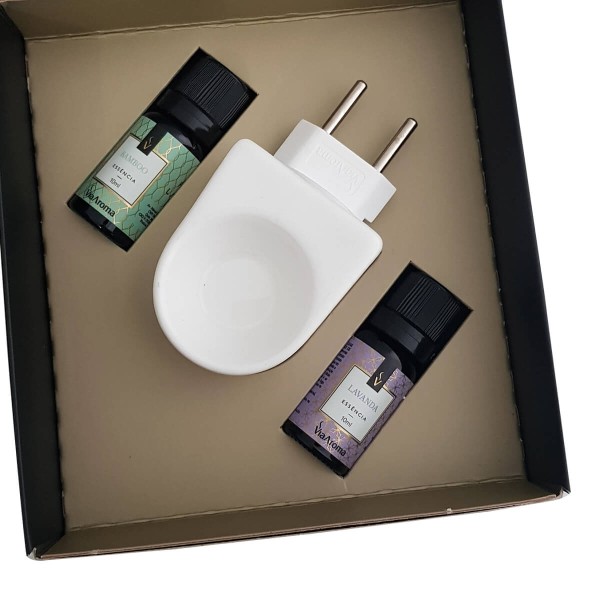 Encontraproduto.com.br - Kit Presente Aromatizador Elétrico De Ambiente E Essências