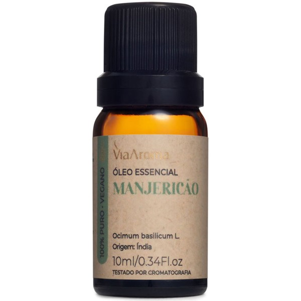 Encontraproduto.com.br - Óleo Essencial Para Aromatizador 100% Natural Via Aroma 10ml Manjericão