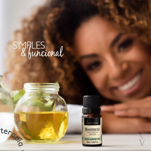 Encontraproduto.com.br - Óleo Essencial Para Aromatizador 100% Natural Via Aroma 10ml Manjericão