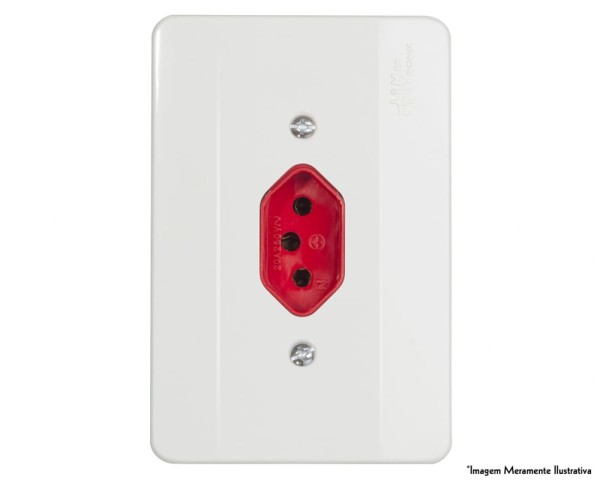 Encontraproduto.com.br - Tomada Mill Vermelha 2P+T C/Pl 20A 250V 39263 c/10pcs
