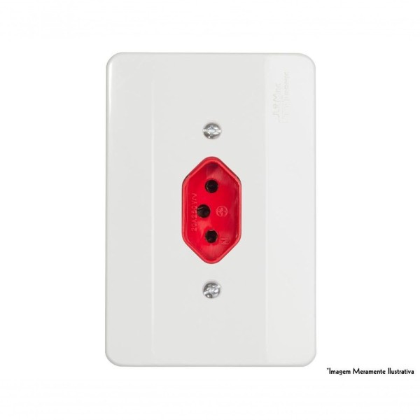 Encontraproduto.com.br - Tomada Mill Vermelha 2P+T C/Pl 20A 250V 39263 c/10pcs