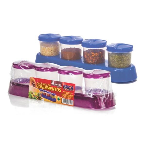 Encontraproduto.com.br - Conjunto Condimentos Com 4 Peças 100 Ml 1343 Ercaplast