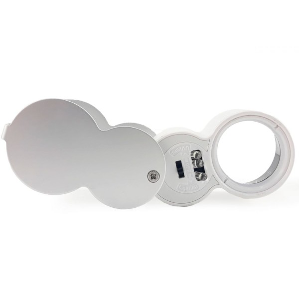 Encontraproduto.com.br - Lupa de Bolso 40x 25 mm c/ 2 Leds e Luz Negra 9888