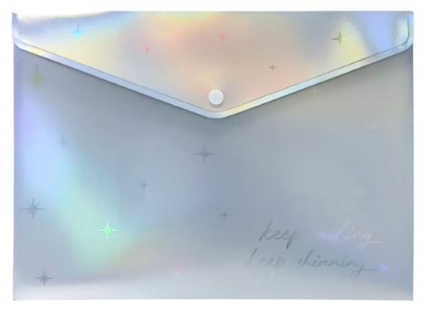 Encontraproduto.com.br - Pasta Envelope A5 Com Botão Holográfica Polibras