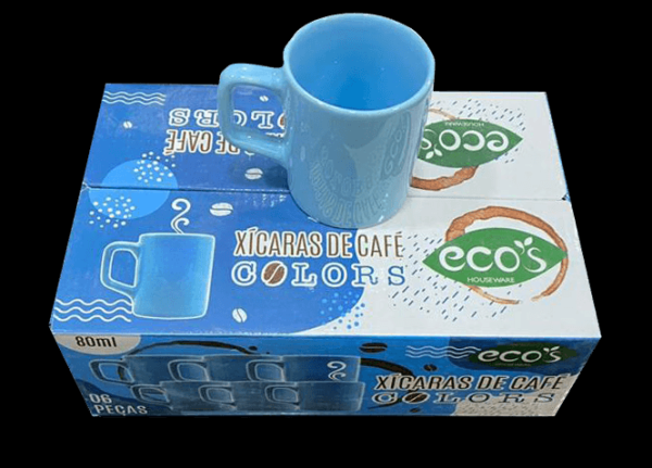 Kit Xícara 80ml com 6 Peças Azul Sakes