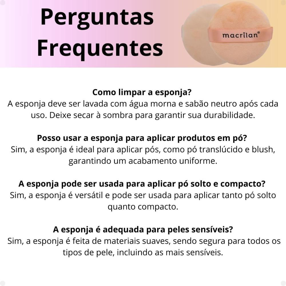 Encontraproduto.com.br - Esponja Para Maquiagem Com Alça Macrilan