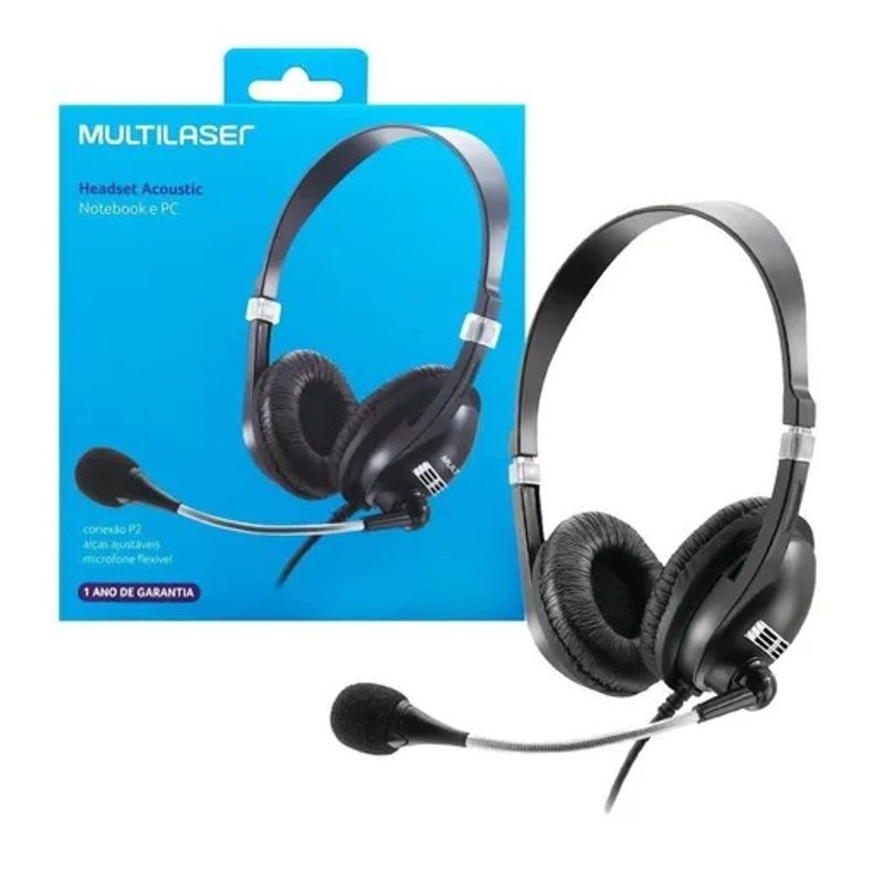 Encontraproduto.com.br - Headset com Microfone Multilaser Premium Acoustic PH041 Preto