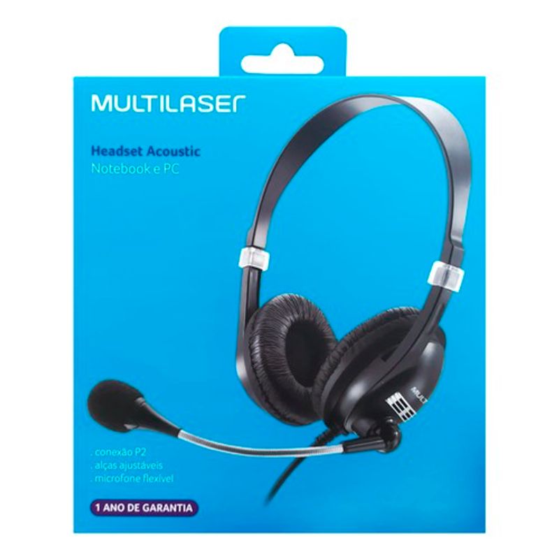 Encontraproduto.com.br - Headset com Microfone Multilaser Premium Acoustic PH041 Preto
