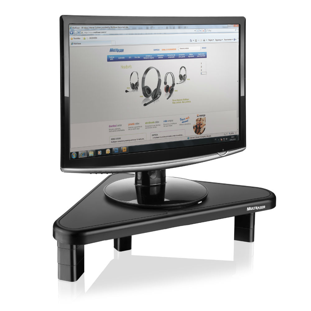 Encontraproduto.com.br - Suporte Triangular Monitor AC124 Preto - Multilaser