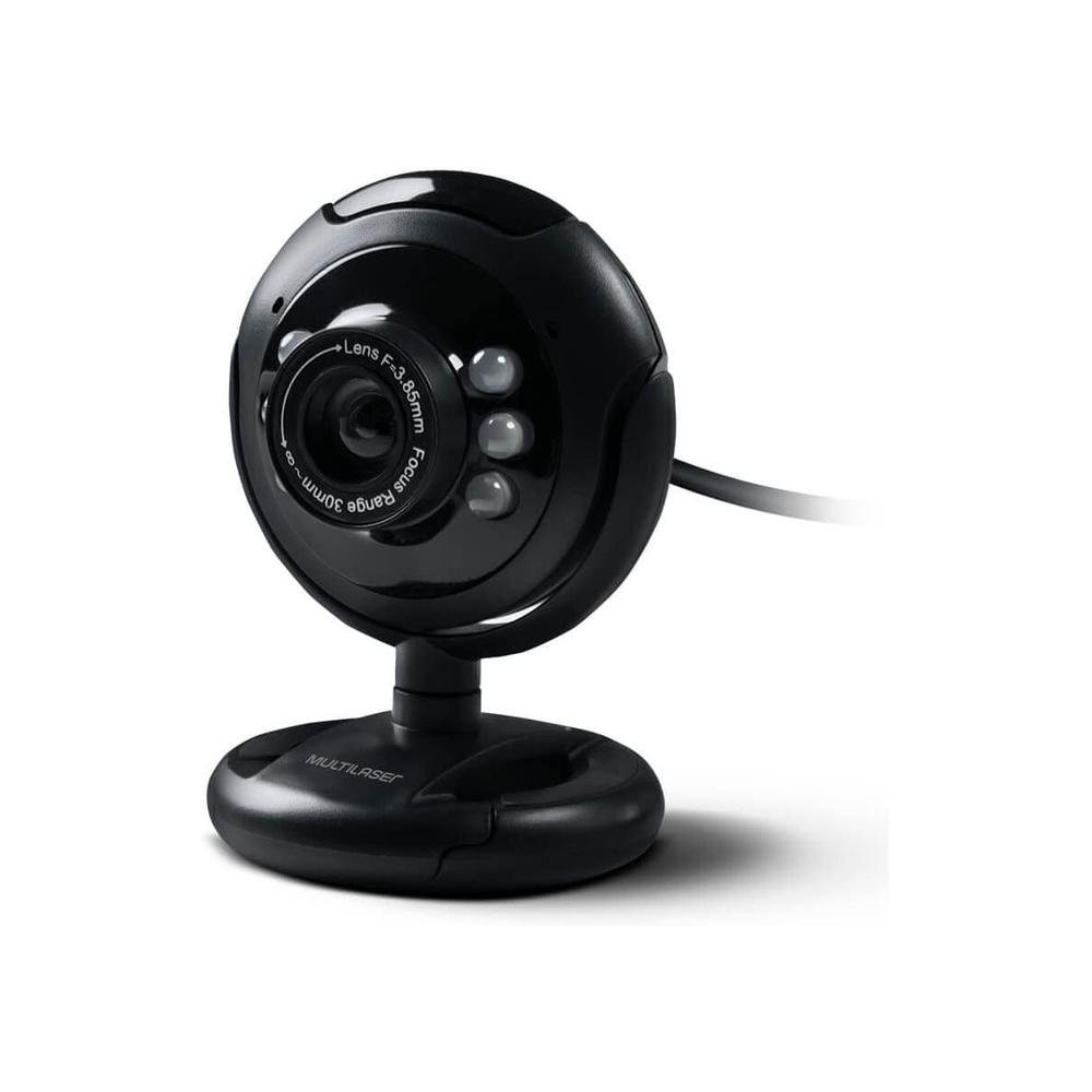 Encontraproduto.com.br - Webcam Standard 480p 30Fps Led Noturno c/ Botão Snapshot Microfone Conexão Usb Preto - WC045
