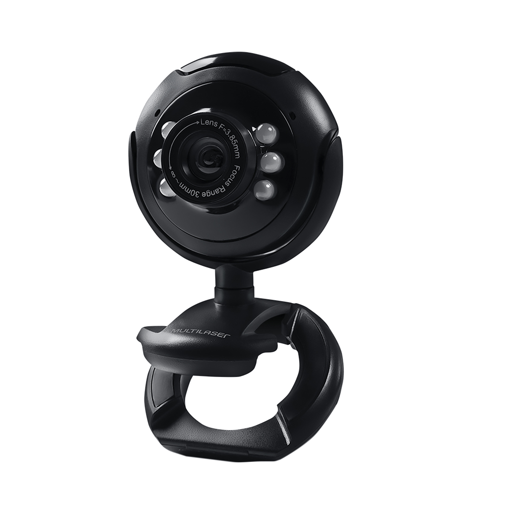 Encontraproduto.com.br - Webcam Standard 480p 30Fps Led Noturno c/ Botão Snapshot Microfone Conexão Usb Preto - WC045
