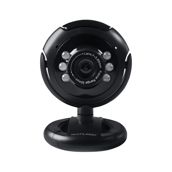 Encontraproduto.com.br - Webcam Standard 480p 30Fps Led Noturno c/ Botão Snapshot Microfone Conexão Usb Preto - WC045