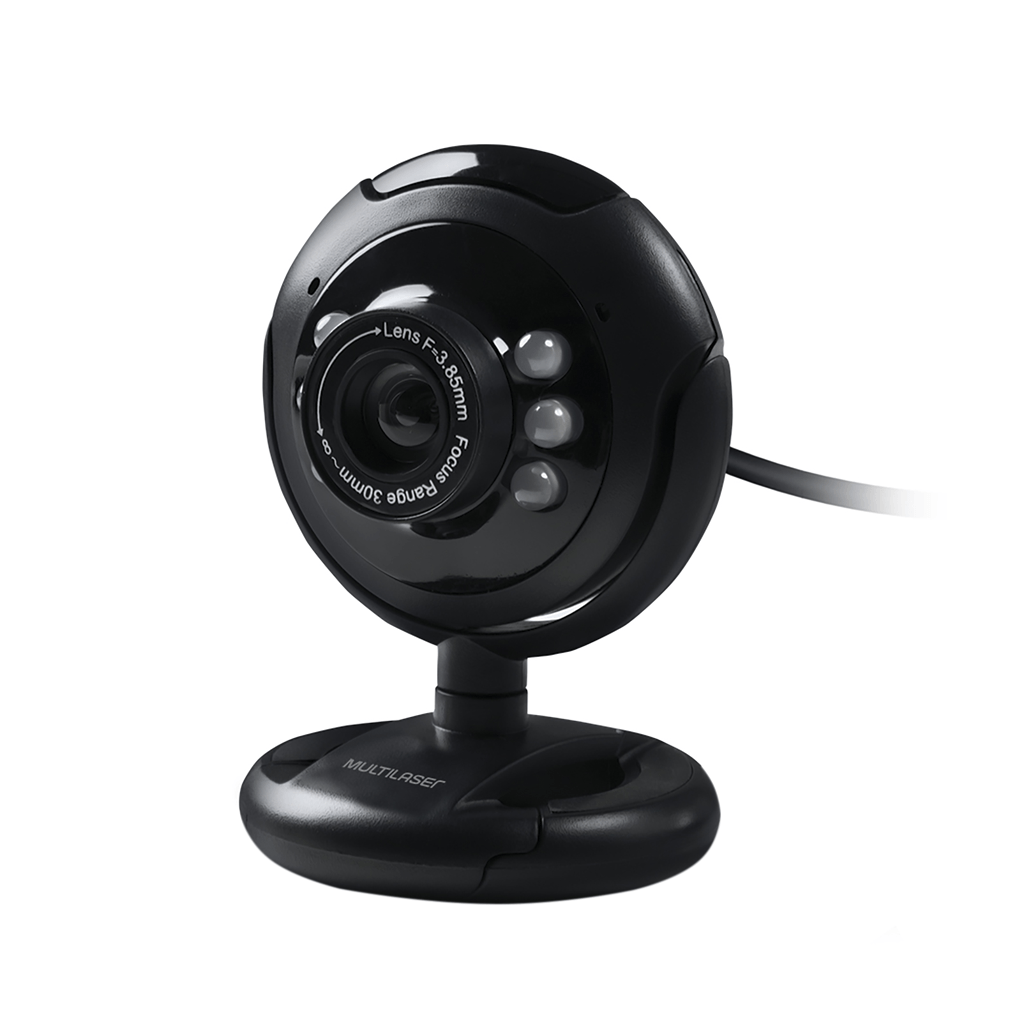Encontraproduto.com.br - Webcam Standard 480p 30Fps Led Noturno c/ Botão Snapshot Microfone Conexão Usb Preto - WC045