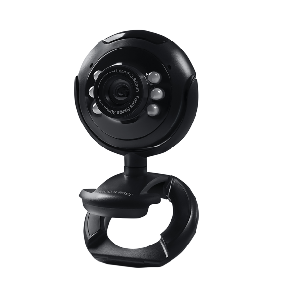 Encontraproduto.com.br - Webcam Standard 480p 30Fps Led Noturno c/ Botão Snapshot Microfone Conexão Usb Preto - WC045