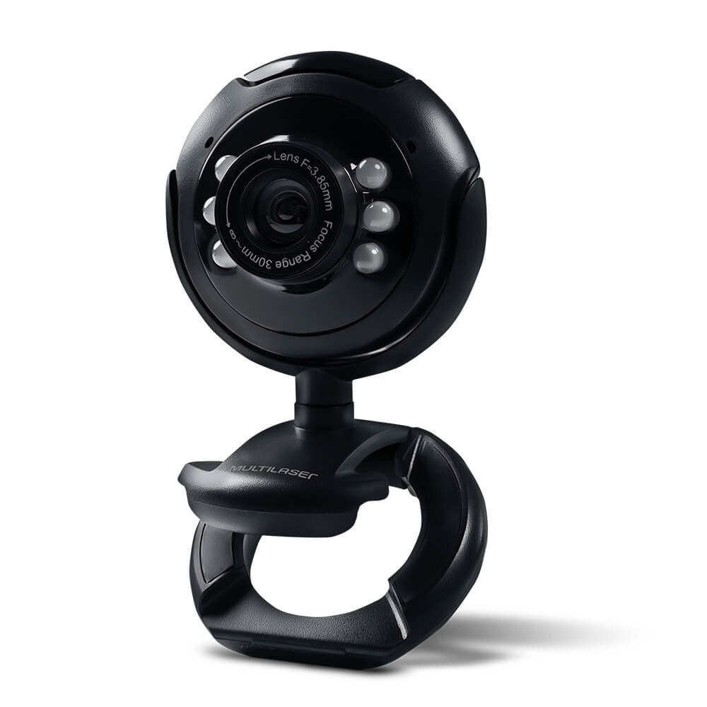 Encontraproduto.com.br - Webcam Standard 480p 30Fps Led Noturno c/ Botão Snapshot Microfone Conexão Usb Preto - WC045