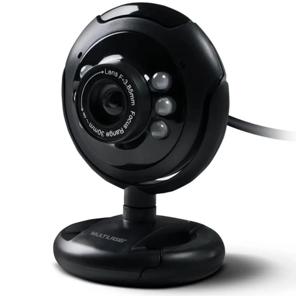 Encontraproduto.com.br - Webcam Standard 480p 30Fps Led Noturno c/ Botão Snapshot Microfone Conexão Usb Preto - WC045