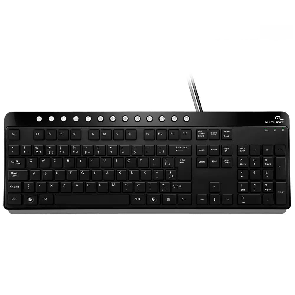 Encontraproduto.com.br - Teclado Multilaser Usb Multimidia Chocolate Usb USB - Comprimento do Cabo 1,3M  - TC143