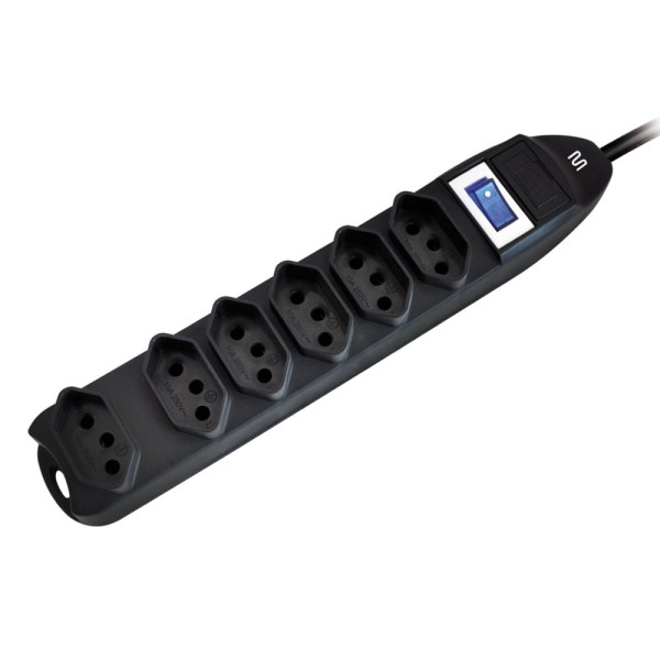 Encontraproduto.com.br - Filtro De Linha Multilaser 6 Tomadas Preto Linear - WI221