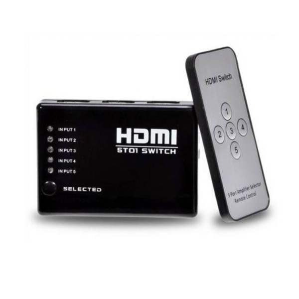 Encontraproduto.com.br - Chaveador Switch Hdmi 5x1 - V.1.4 com Controle Remoto