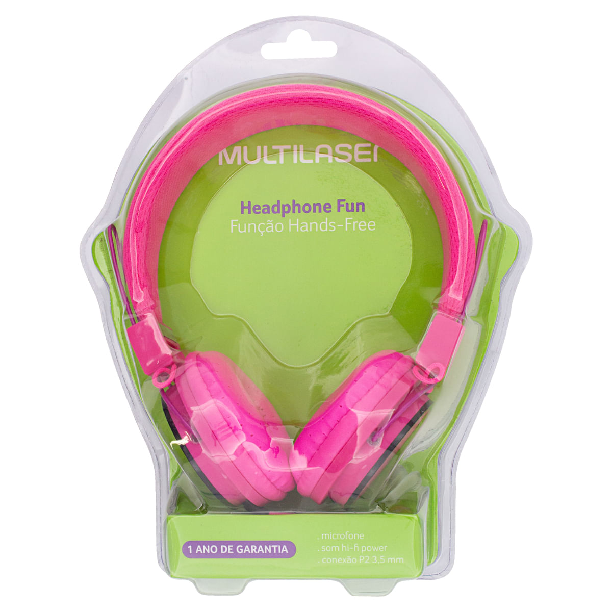 Encontraproduto.com.br - Fone De Ouvido Multilaser Com Microfone Headfun Rosa P2 - PH088
