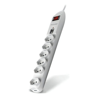 Encontraproduto.com.br - Filtro De Linha Multilaser Com 6 Tomadas E 2 Entradas Usb Bivolt - WI251