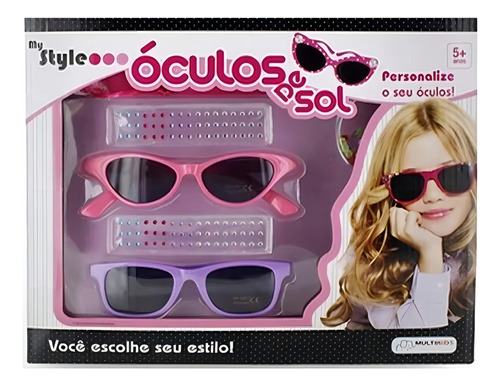 Encontraproduto.com.br - Óculos de Sol My Style com Acessórios para Personalizar e Proteção UVA400 Indicado para +5 Anos Multikids - BR135