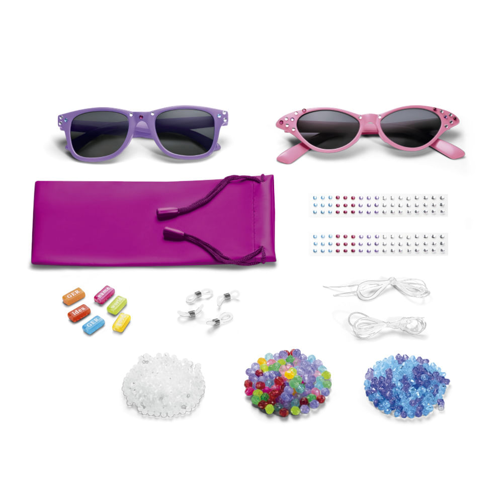 Encontraproduto.com.br - Óculos de Sol My Style com Acessórios para Personalizar e Proteção UVA400 Indicado para +5 Anos Multikids - BR135