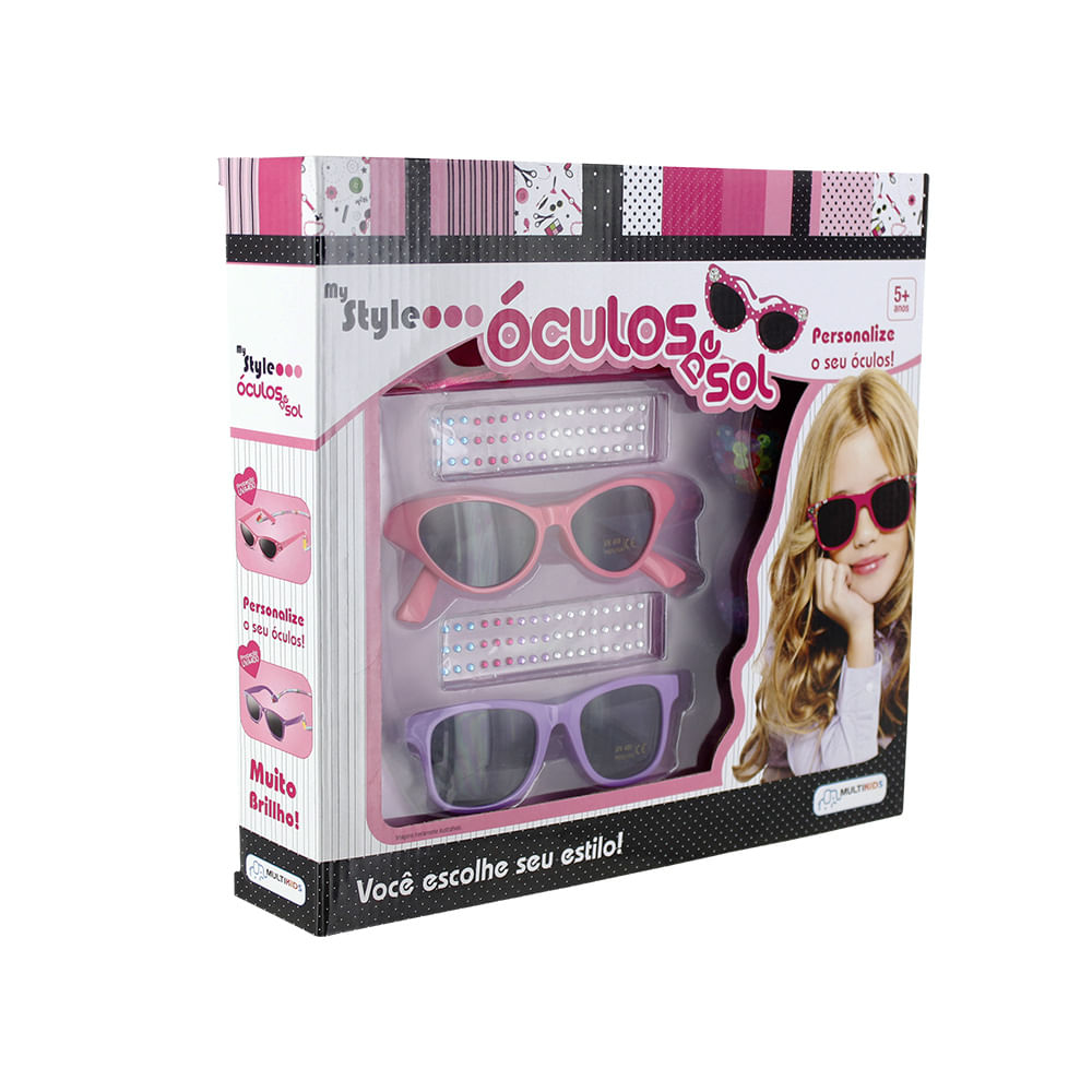 Encontraproduto.com.br - Óculos de Sol My Style com Acessórios para Personalizar e Proteção UVA400 Indicado para +5 Anos Multikids - BR135