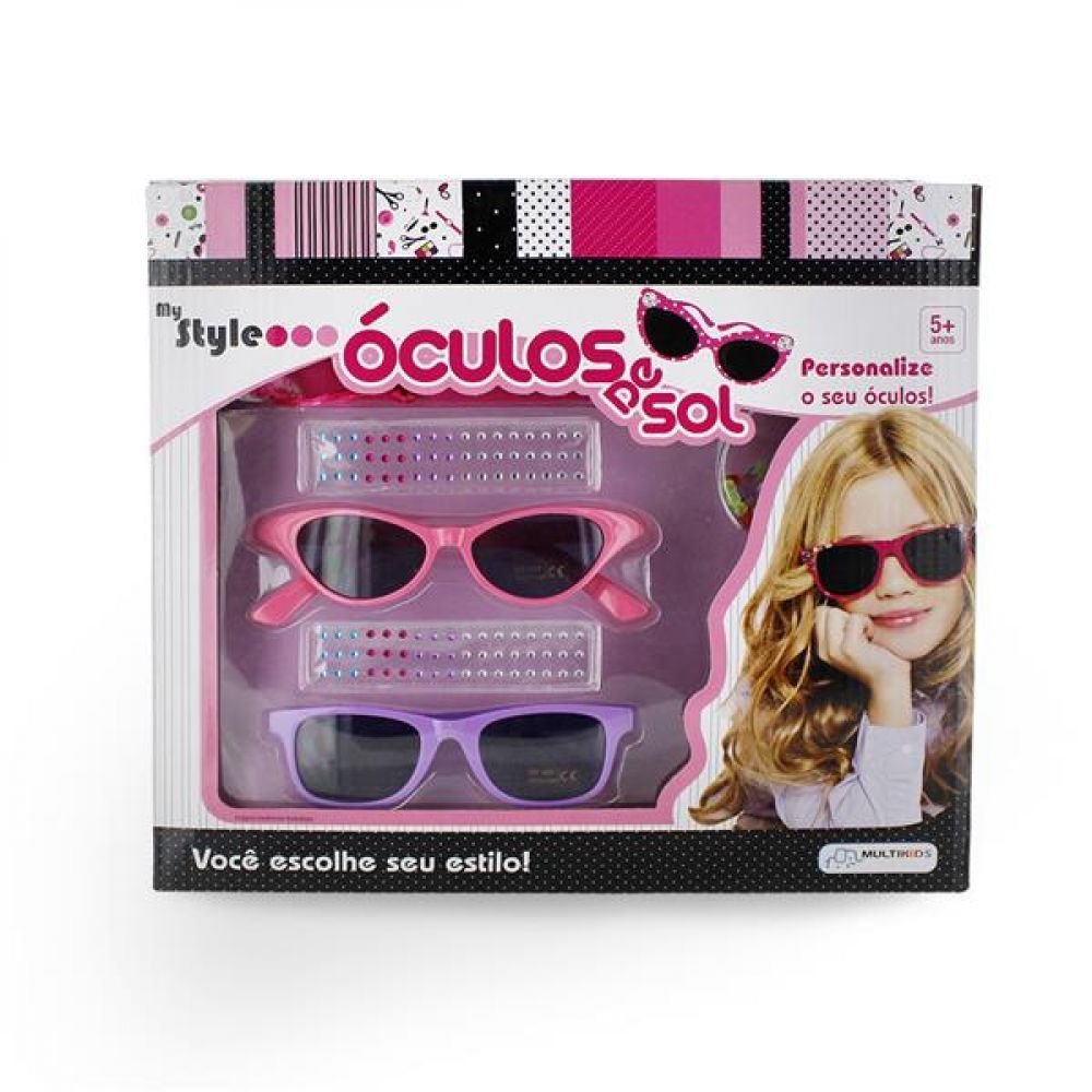 Encontraproduto.com.br - Óculos de Sol My Style com Acessórios para Personalizar e Proteção UVA400 Indicado para +5 Anos Multikids - BR135