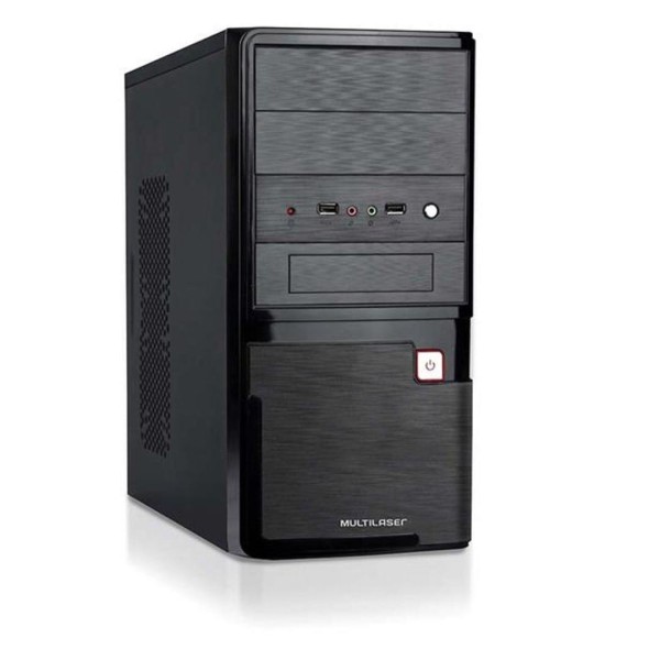 Encontraproduto.com.br - GABINETE 2 BAIAS C/ FONTE 200W PRETO ESCOVADO - GA145