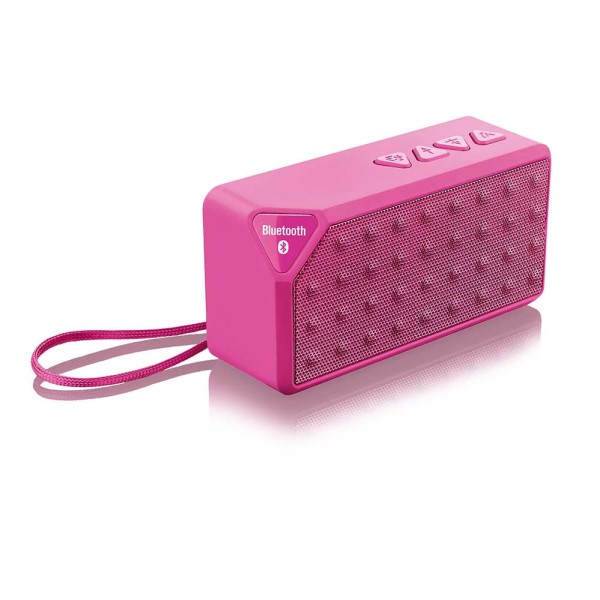 Encontraproduto.com.br - Caixa De Som Multilaser Bluetooth 8W Rms Hands Free Micro Sd / Aux Rosa - SP175