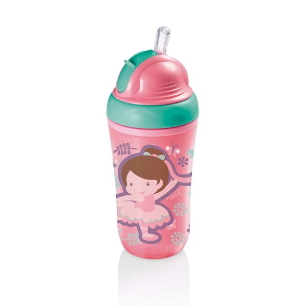 Encontraproduto.com.br - Copo Térmico Com Canudo De Silicone Cool Rosa 24M+ Multikids Baby - BB035