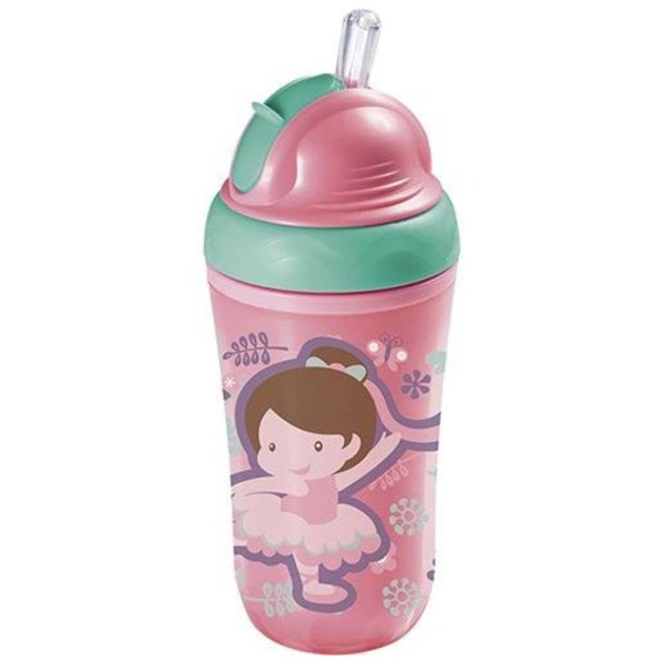 Encontraproduto.com.br - Copo Térmico Com Canudo De Silicone Cool Rosa 24M+ Multikids Baby - BB035