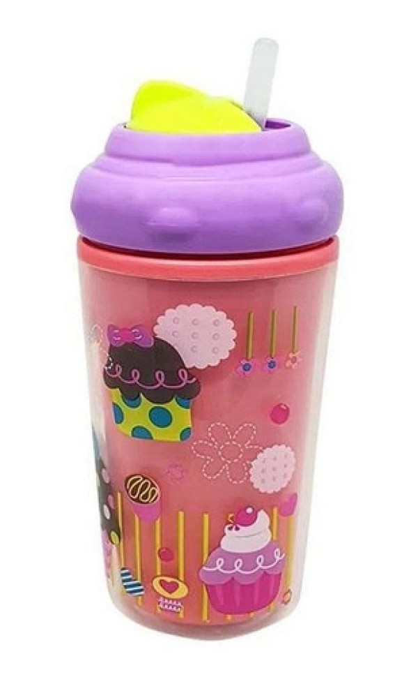 Encontraproduto.com.br - Copo Térmico Com Canudo De Silicone Cool Rosa 24M+ Multikids Baby - BB035