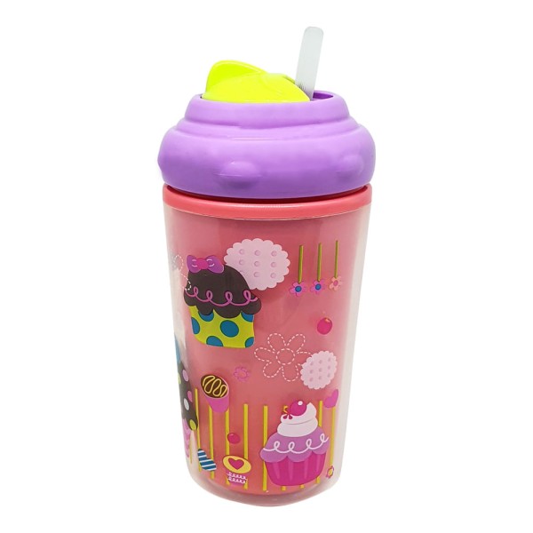 Encontraproduto.com.br - Copo Térmico Com Canudo De Silicone Cool Rosa 24M+ Multikids Baby - BB035