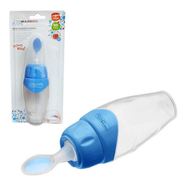 Encontraproduto.com.br - Colher Dosadora para Papinha Funny Meal Azul Multikids Baby - BB067