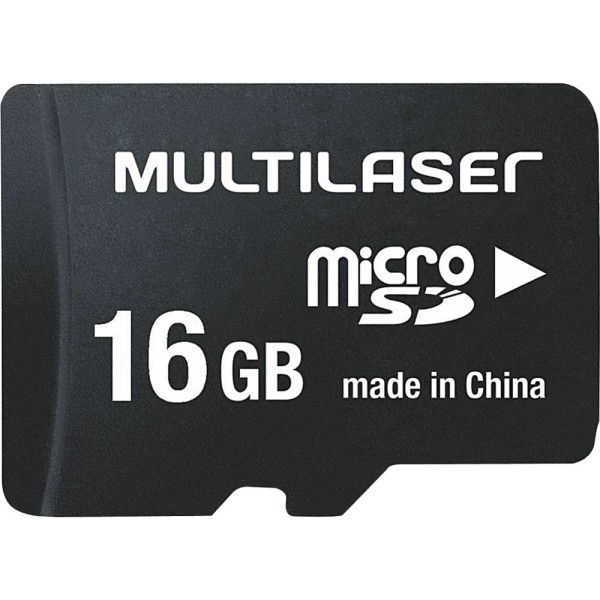 Encontraproduto.com.br - Cartão de Memória Micro SD Multilaser Classe 10 16GB MC110 com Adaptador SD