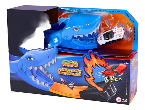 Encontraproduto.com.br - Pista Speedster Shark Jump com Carrinho 3+ Anos Polibrinq com 13 Peças