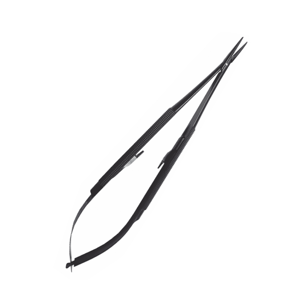 Porta Agulha Castroviejo Reto com Wídia 18cm Black - Quinelato