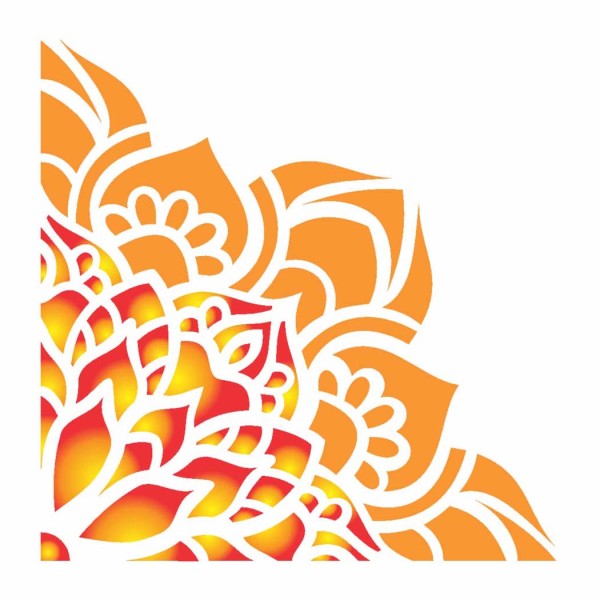Stencil 10 x 10 cm Cantoneira Flor Lotus Ref.2413 OPA