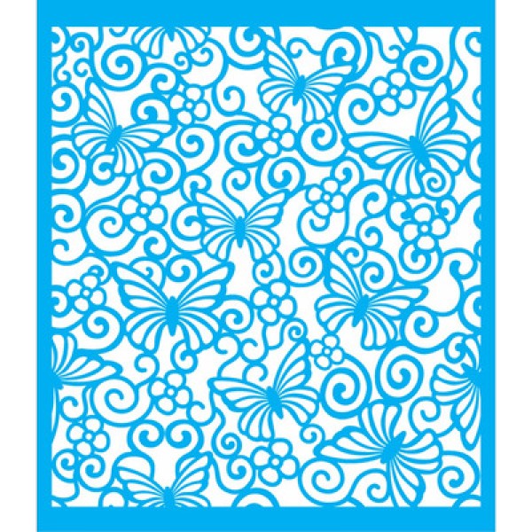Encontraproduto.com.br - Stencil de Acetato para Pintura OPA Simples 20 x 25 cm – 2872 Renda Borboletas