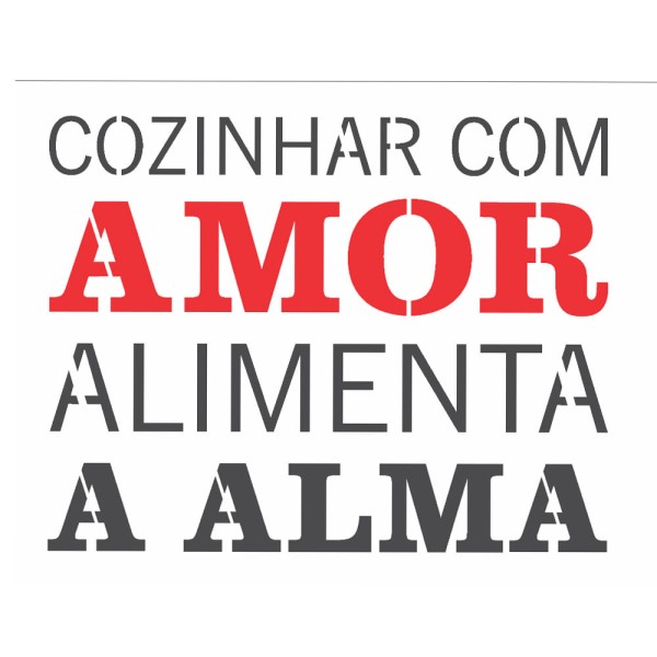 Stencil de Acetato para Pintura OPA 15 x 20 cm - 2705 Frase Cozinhar com Amor
