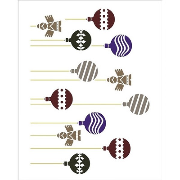 Encontraproduto.com.br - Stencil de Acetato para Pintura de Natal OPA Simples 20 x 25 cm - 2553 Bolas Estampadas II