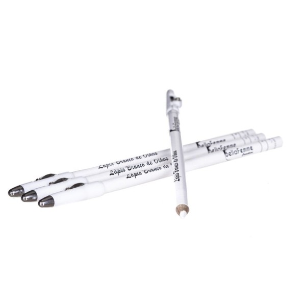 Encontraproduto.com.br - Lápis Para Olhos Com Apontador Branco Bella Femme