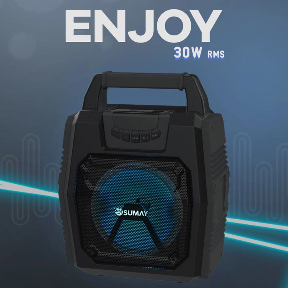 Encontraproduto.com.br - Caixa Acústica Bluetooth 30W Sumay Enjoy