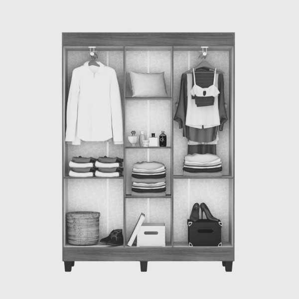 Encontraproduto.com.br - Guarda-Roupa Baru em 100% MDF com 5 Portas, Chave e Pés Madeform - Branco