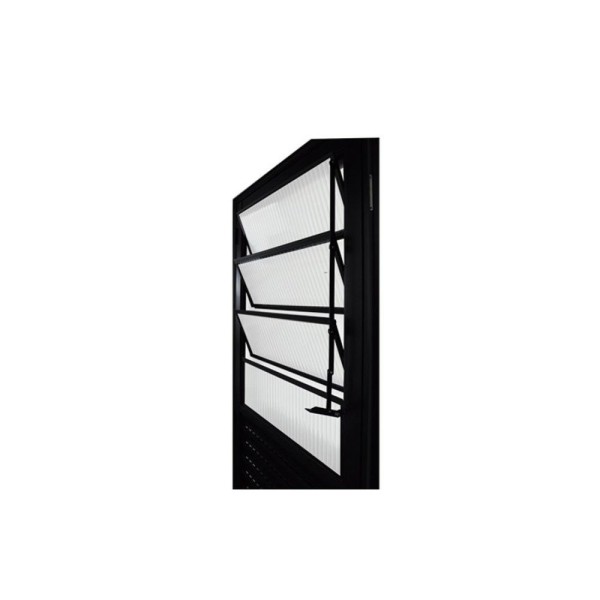Encontraproduto.com.br - Porta De Alumínio Com Basculante 210X90Cm Lado Direito Preto
