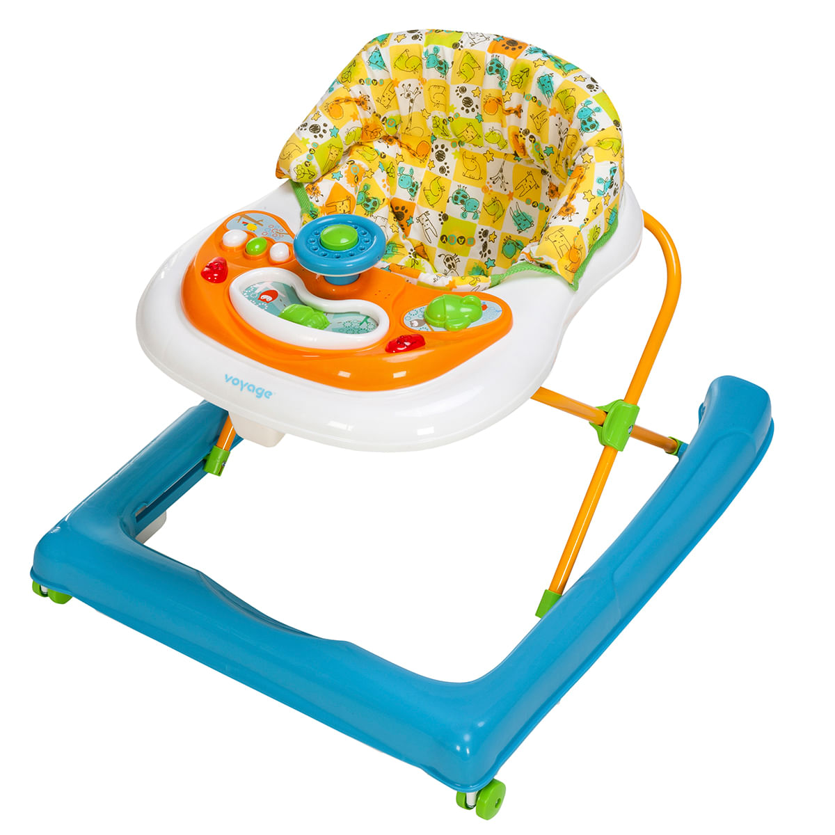 Encontraproduto.com.br - Andador para Bebês Voyage Branco e Azul Buggy BG1401